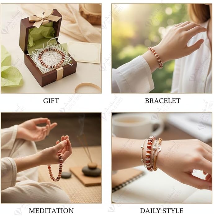 Arihant Gems And Jewels Reiki/Yoga Healing Crystal Stretchable Bracelet,100% Natural And Certified, Astrological Gemstone, Unisex Both For Men & Women - (8 Mm)