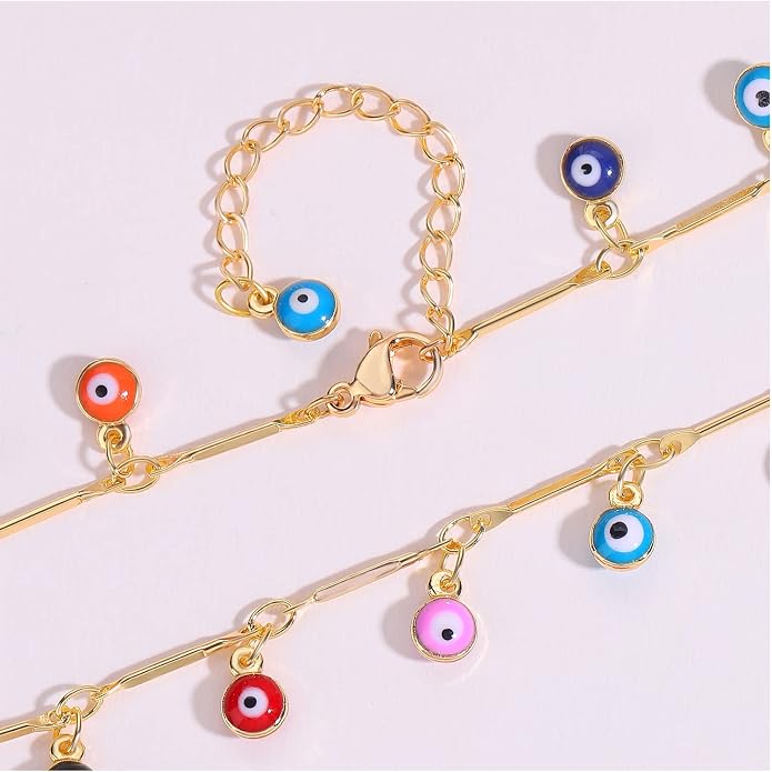 MEVECCO Anklet for Women Gold Chain 14K Gold Plated Dainty Boho Beach Summer Simple Foot Jewelry Ankle Bracelet