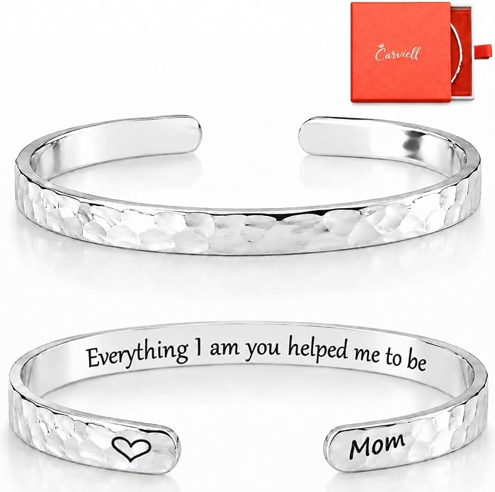 Carviell Bracelet - Gifts for Women – Inspirational, Friendship, Love, Mom, Daughter, Sister, Christian, Graduation, Memorial & Wedding Gifts – 100+ Phrases – Stainless Steel, Gift-Ready