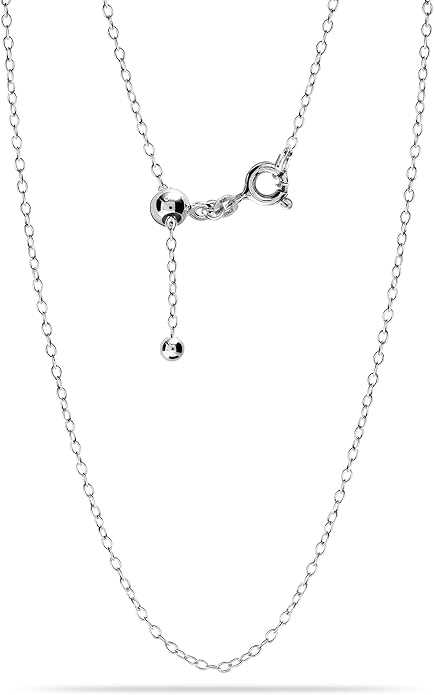 LeCalla 925 Sterling Silver Italian Jewelry Adjustable Chain Necklace, Sliding Bolo Chain Necklace for Women Slider Chain 14 to 24 Inch.