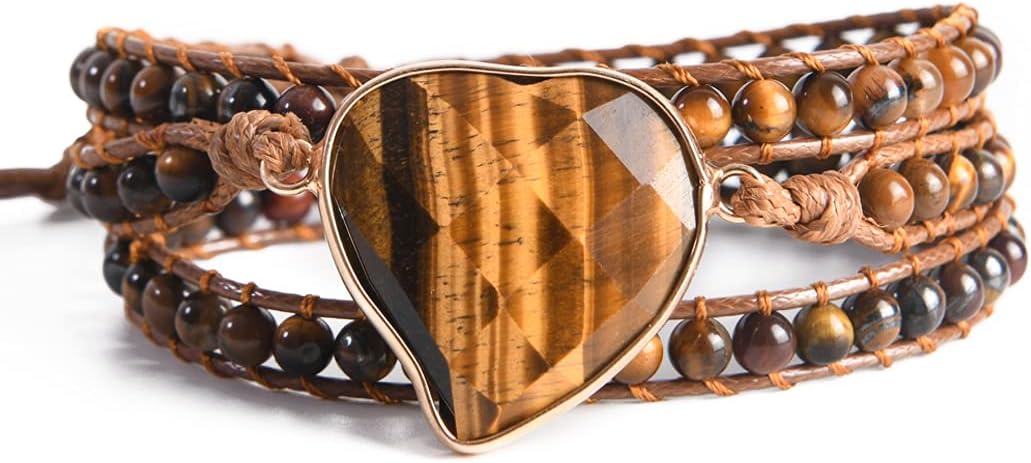 YGLINE Natural Stone Bracelet 3 Wraps Bracelet Handmade Boho Bracelet for Women Bracelet