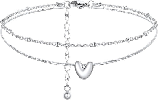 ChainsProMax Initial Ankle Bracelets for Women, Waterproof Anklets Bracelet Adjustable Summer Beach Women Foot Jewelry, Stainless Steel/Gold Plated-Send Gift Box/Letter A-Z