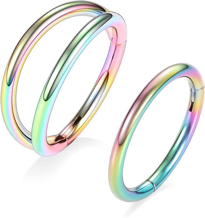 AROWRO Conch Piercing Jewelry Septum Jewelry Nose Rings Hoops 20G 18G 16G 316L Surgical Steel Hinged Segment Ring Hoop Helix Daith Rook Tragus Cartilage Piercing Jewelry
