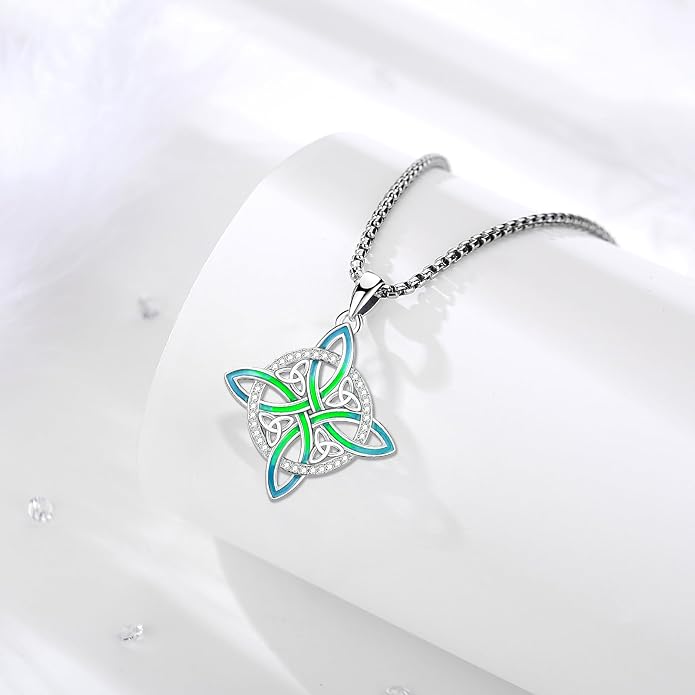 Pentagram/Celtic Knot/Witches Knot/Santa Muerte/Triple Moon Goddess/Baphomet/Hecate Necklace Sterling Silver Magic Wiccan Amulet Pagan Jewelry for Women Men
