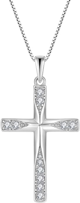 Cross Necklace for Women Birthstone Necklace for Women 925 Sterling Silver