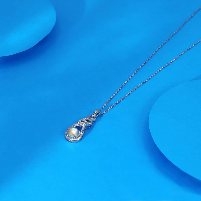 Birthstone Necklaces for Women 925 Sterling Silver Infinity Pendant Created Gemstone Jewelry for Her, 16"+2"