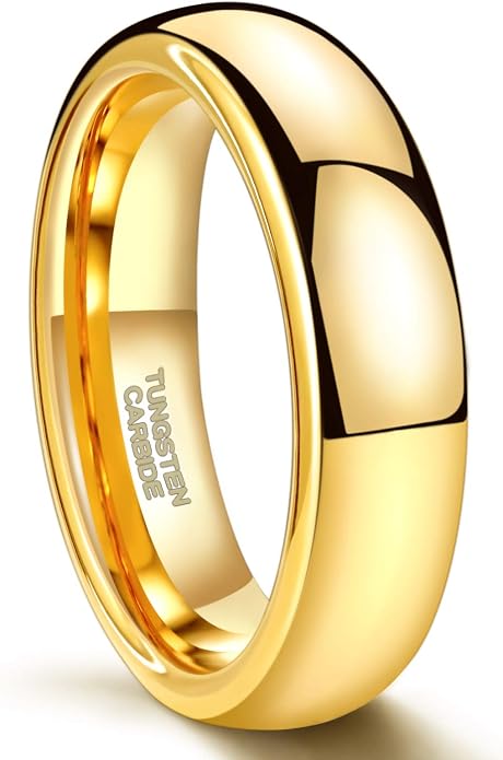 Greenpod 2mm 4mm 6mm Tungsten Wedding Bands Ring for Women Men Rose Gold Plated/Silver/24K Gold Plated/Black Polished Slim Engagement Promise Rings Comfort Fit Size 4-13