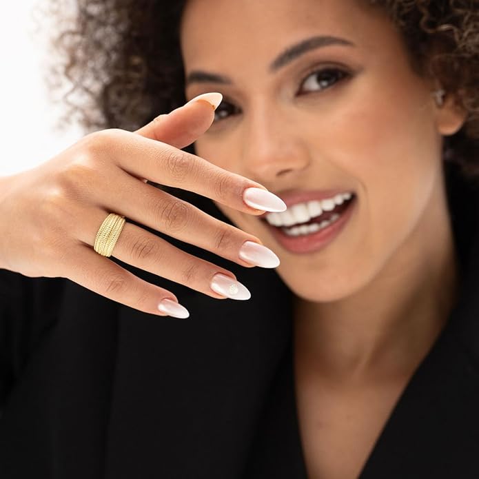 14K Gold Vermeil Ring for Women, Minimalist Stackable Band, 925 Sterling Silver Statement & Everyday Jewelry, Gifts for Women