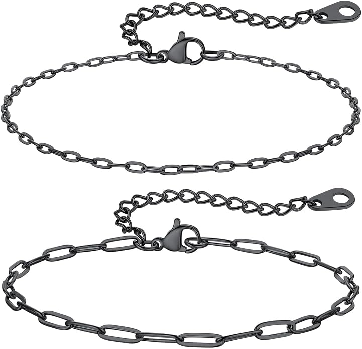 ChainsPro Stainless Steel Waterproof Anklet for Women, Adjustable Non Tarnish Layered Anklets, Trendy Dainty Cuban Link Ankle Bracelet Beach Jewelry Gifts for Swimming & Daily Wear (8.5+2 inches)