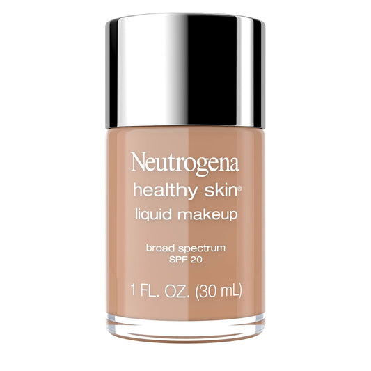 Neutrogena Healthy Skin Liquid Makeup Foundation with Broad Spectrum SPF 20 Sunscreen, Medium Coverage Foundation with Nourishing Pro-Vitamin B5, Chestnut 135, 1 fl. oz