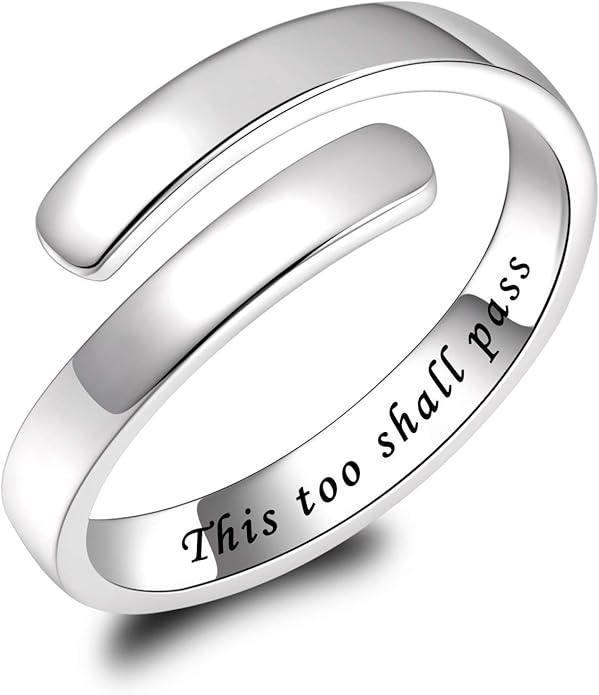 BEILIN 925 Sterling Silver Inspirational Jewelry Rings Adjustable Ring Personality Encouragement Gift for Teens Women
