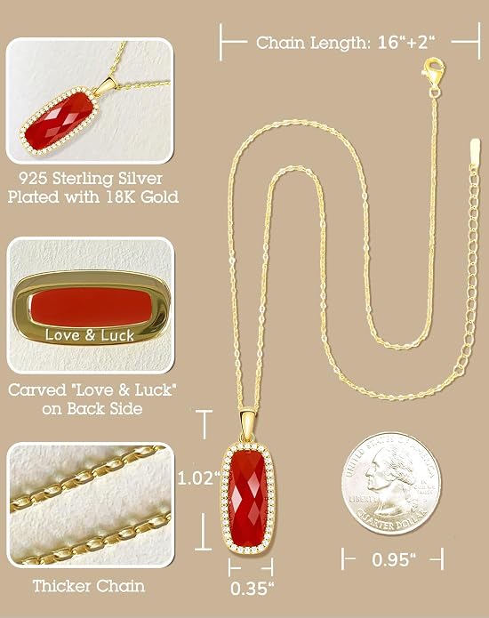 Natural Gemstone New Beginnings Birthday Graduation Gifts 925 Silver Jewelry Plated with 18K Gold Protection Necklace for Women