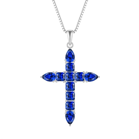 STARCHENIE 925 Sterling Silver Cross Necklace for Women Birthstone Jewelry | 925 Sterling Silver Crucifix Pendant, Birthstone Jewelry, Christian Religious Gift for Her