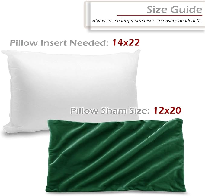Nestl Throw Pillow Covers, Cozy Velvet Decorative Pillow Covers 12 x 20 Inches, Soft Solid Couch Pillow Covers for Sofa, Bed and Car, Set of 2 - Hunter Green