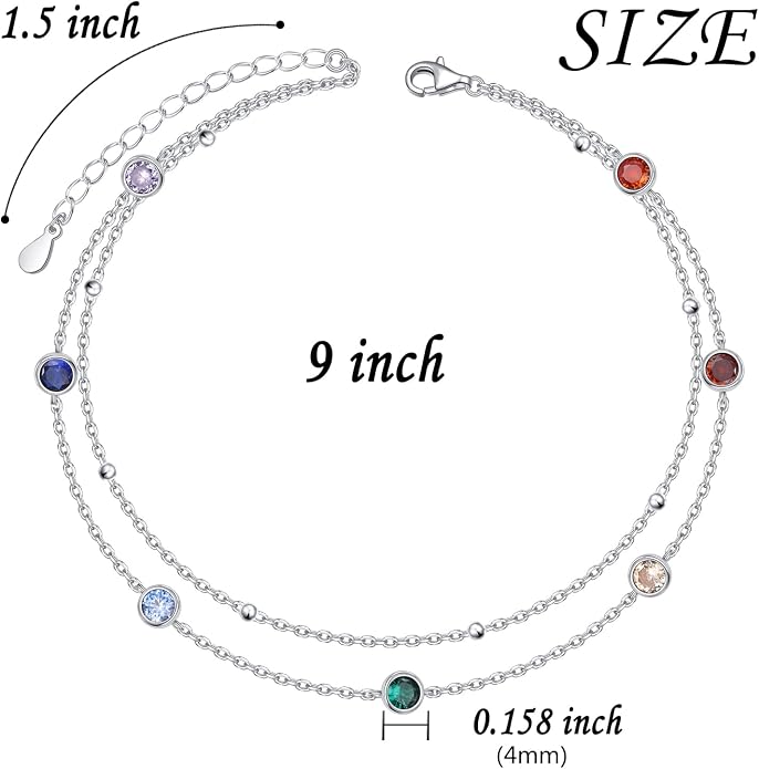 Anklets for Women 925 Sterling Silver Blue Evil Eye Infinity Butterfly Adjustable Multilayer Layered Summer Beach Ankle Bracelet Foot Chain Jewelry for Women