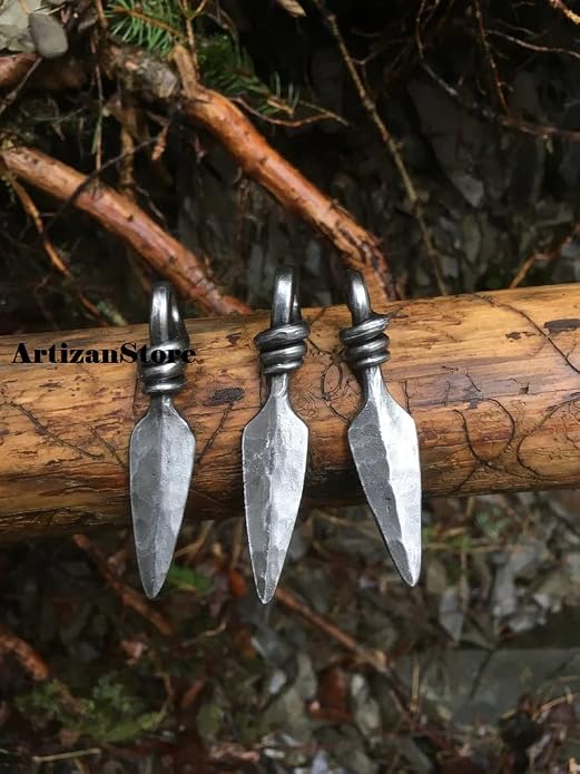 ARTIZANSTORE Viking iron pendant spear replica, blacksmith forge necklace, medieval jewelry, historical, Viking Pendant Neck Pendant