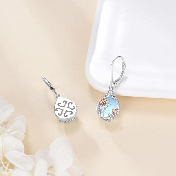 POPLYKE Celtic Filigree Teardrop Drop Dangle Earrings Sterling Silver Leverback Earrings Jewelry for Women