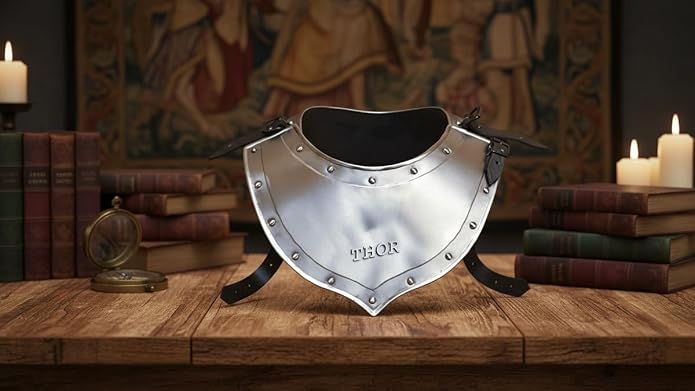 THOR INSTRUMENTS Armor Medieval Handmade Gorget Plated Neck Collar 18g Steel Rustic Vintage Home Decor Gifts