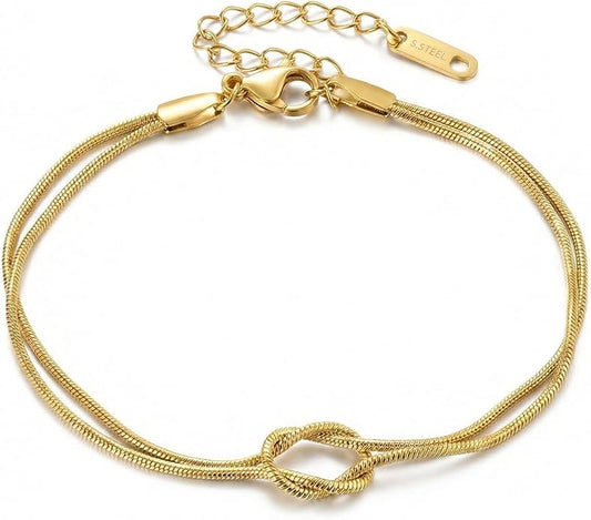 Gold Bracelets for Women 18K Gold Plated Adjustable Snake Chain Slider Bracelet Dainty Boho Jewelry Gifts for Mom Wife Friend
