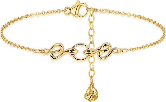 LOYATA Gold Bracelet Gold 14K Gold Filled Dainty Chain Simple Jewelry Gift for Women