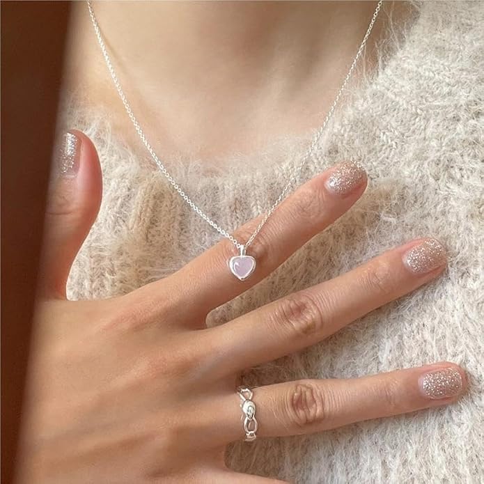Minimalist Cubic Zirconia Heart Necklace Small Dainty Love Pendant 14K Gold/Silver Plated | Glitter Rhinestone Necklace with Cupid Arrow Heart Elegant Simple CZ Choker for Women