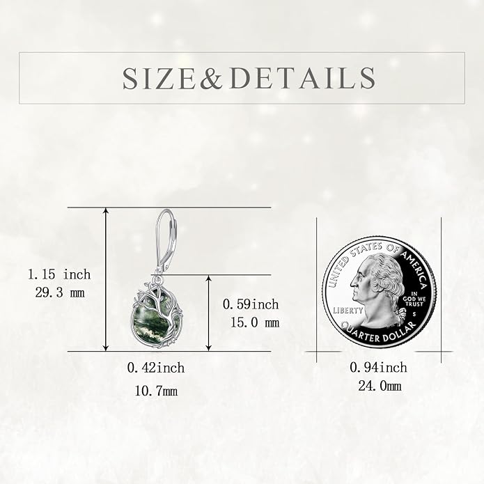 POPLYKE Tree of Life Teardrop Drop Dangle Earrings Sterling Silver Leverback Earrings Jewelry