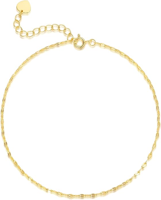 Gold Anklets for Women Ankle Bracelets for Women 14K Gold Anklets Bracelets for Womens Golden Anklet Cross Ankle Bracelet Spaced Evenly Cubic Zirconia Cross Anklet Bracelet for Womens Ankles 9.5+1.5in