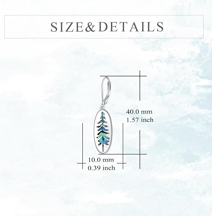 Mountain/Pine Tree/Tree of Life/Dragonfly Earrings for Women 925 Sterling Silver Abalone Tree of Life Dangle Drop Earrings Nature Jewelry Gifts for Mom Sister Daughter
