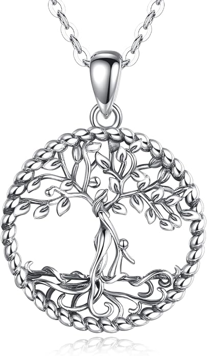 Vito 925 Sterling Silver Tree of Life Necklace for Women, Mother Tree Pendant for Mom Mother Necklace Mother's Day Jewelry Gift for Wife Grandma, 18/22 Inch Chain
