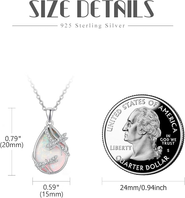 PRAYMOS Dragonfly Gifts 925 Sterling Silver Dragonfly Necklace for Women Dreamy Dragon fly Pendant Dragonflies Jewelry Birthday Gift 18+2" Adjustable Chain