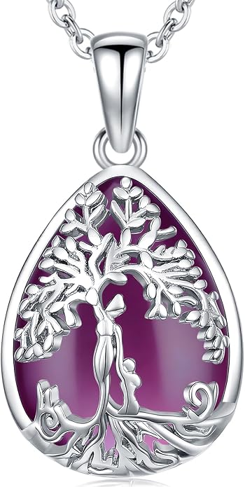 Tree of Life Necklace Family Teardrop/Heart Pendant Mother Jewelry Gifts for Women Grandma Wife Mom