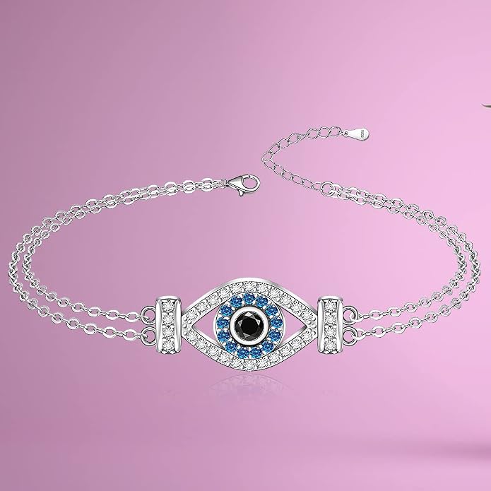 Fenthring Evil Eye Anklet Sterling Silver Protection Turkish Blue Eyes Ankle Bracelets Anklets for Women Chain Jewelry