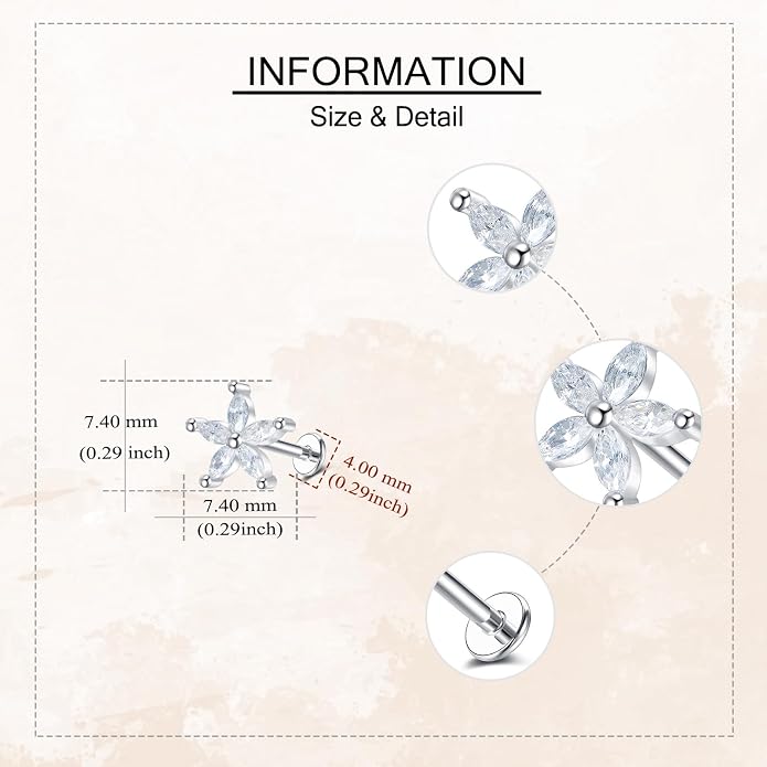 Luna Moth/Cherry Blossom/Orchid Earrings Sterling Silver Flat Back Earrings Jewelry Gifts for Women