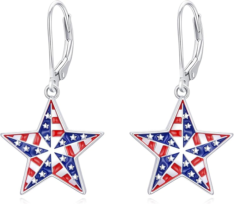 Seiyang Dangle Earrings 925 Sterling Silver Animal/American Flag/Turquoise Dangle Drop Earrings Jewelry Gifts for Women