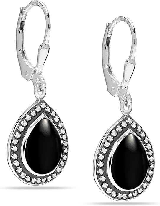 LeCalla 925 Sterling Silver Leverback Dangle Earrings for Women | Gemstone Drop Dangle Earring Jewelry Gifts for Wedding, Anniversary, Christmas, Valentine’s Day, New Year
