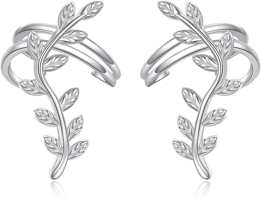 POPLYKE 925 Sterling Silver Ear Cuff Earrings for Women Climber Earrings No Piercing Jewelry Gift for Women