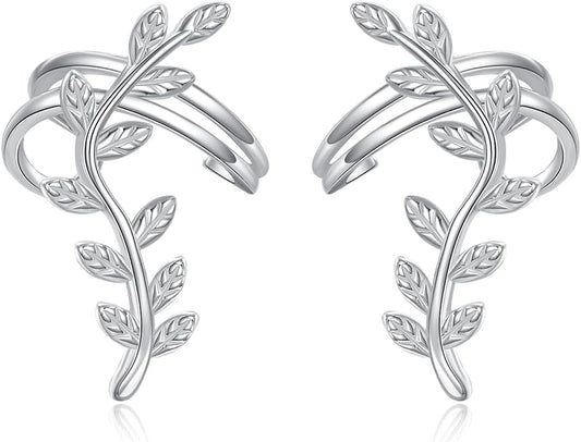 POPLYKE 925 Sterling Silver Ear Cuff Earrings for Women Climber Earrings No Piercing Jewelry Gift for Women