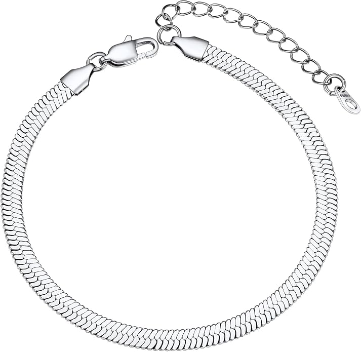 GoldChic Adjustbale Link Chain Anklet for Women Summer Jewelry, 316L Stainless Steel Figaro/Wheat/Twist Rope/Cuban Foot Bracelet-Waterproof, Resizable 9"-12" (Gift Box Included)