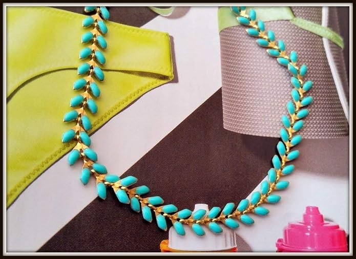 Turquoise Anklet for Women, Dainty Ankle Bracelet, Delicate Summer Design, Mint Fishtail Enamel Chain