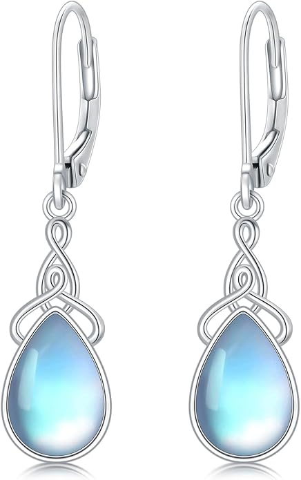 Dorunmo Moonstone Dangle Drop Earrings s925 Sterling Silver Leverback Earrings Filigree Moonstone Jewelry Birthday Gifts for Women