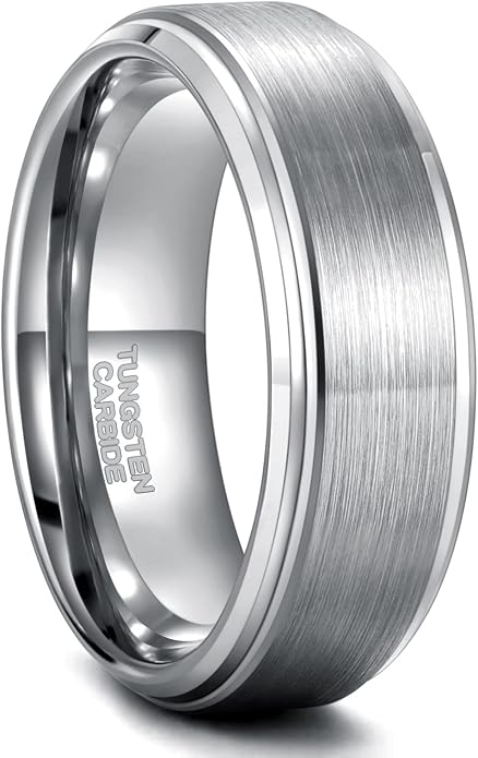 Greenpod 6mm 8mm Black Tungsten Rings for Men Women Brushed Wedding Bands Ring Matte Finished Comfort Fit Size 4-15