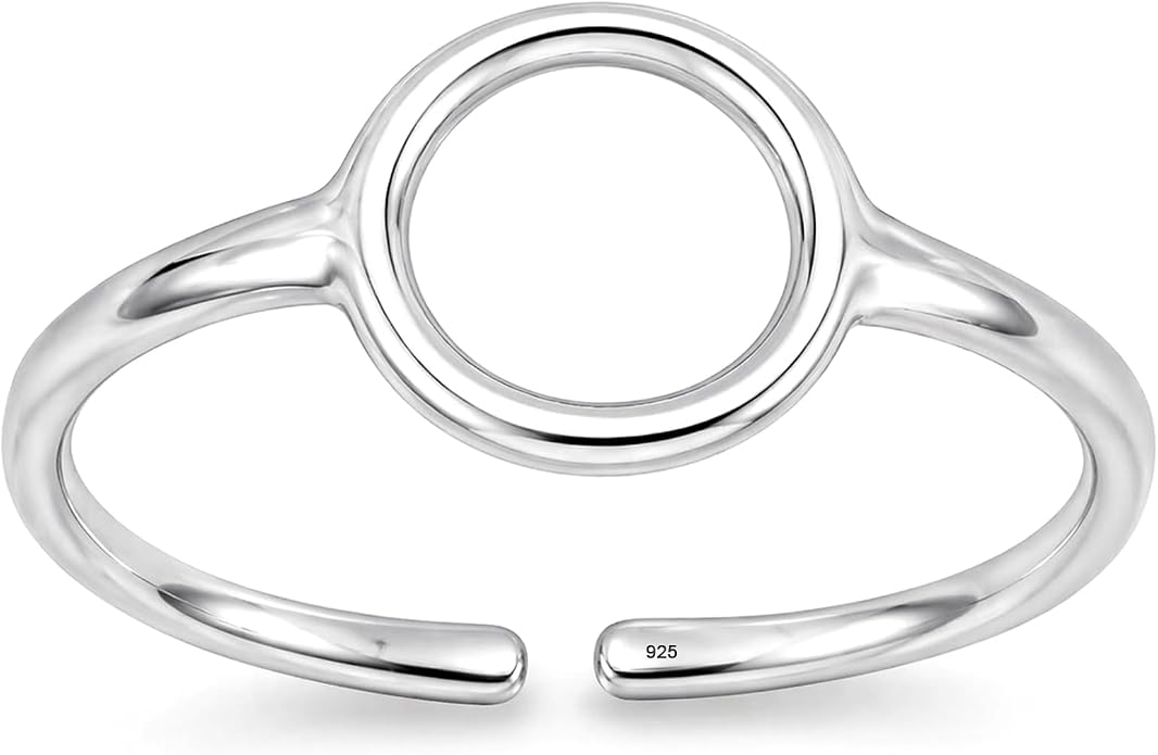 LeCalla 925 Sterling Silver Minimalist Toe Rings Set of Toe Ring Lightweight Simple Antique Open Adjustable Toe-Rings Beach Foot Jewelry Set for Women