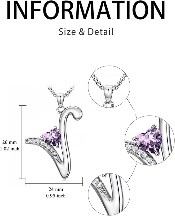 Birthday Gifts for Women Alphabet A to Z Initial Birthstone Pendant Necklaces for Women - 18k White Gold Plated Personalized Name Jewelry Anniversary Graduation Gifts for Wife Her Daughter Girlfriend(with Gift Box)