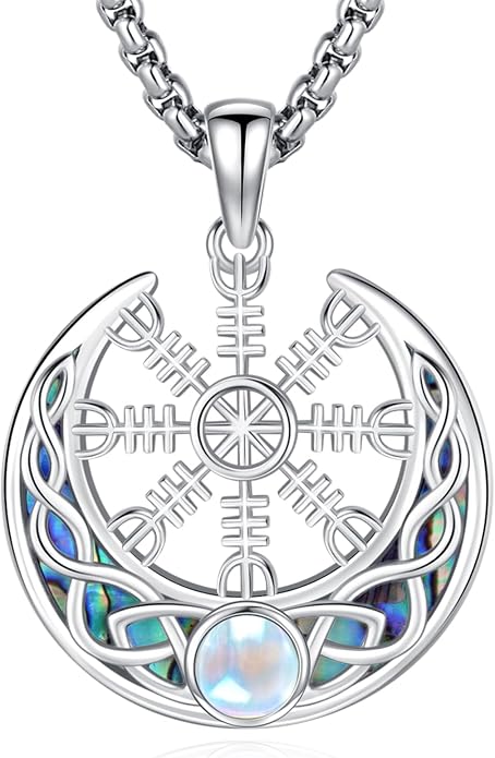 Eusense Viking Jewelry for Men Women Sterling Silver 925 Mjolnir Thors Hammer Pendant Celtic Cross Necklace Wolf Odin Raven Freya Goddess Norse Pagan Compass Vegvisir Yggdrasil Nordic Viking Necklaces Gifts