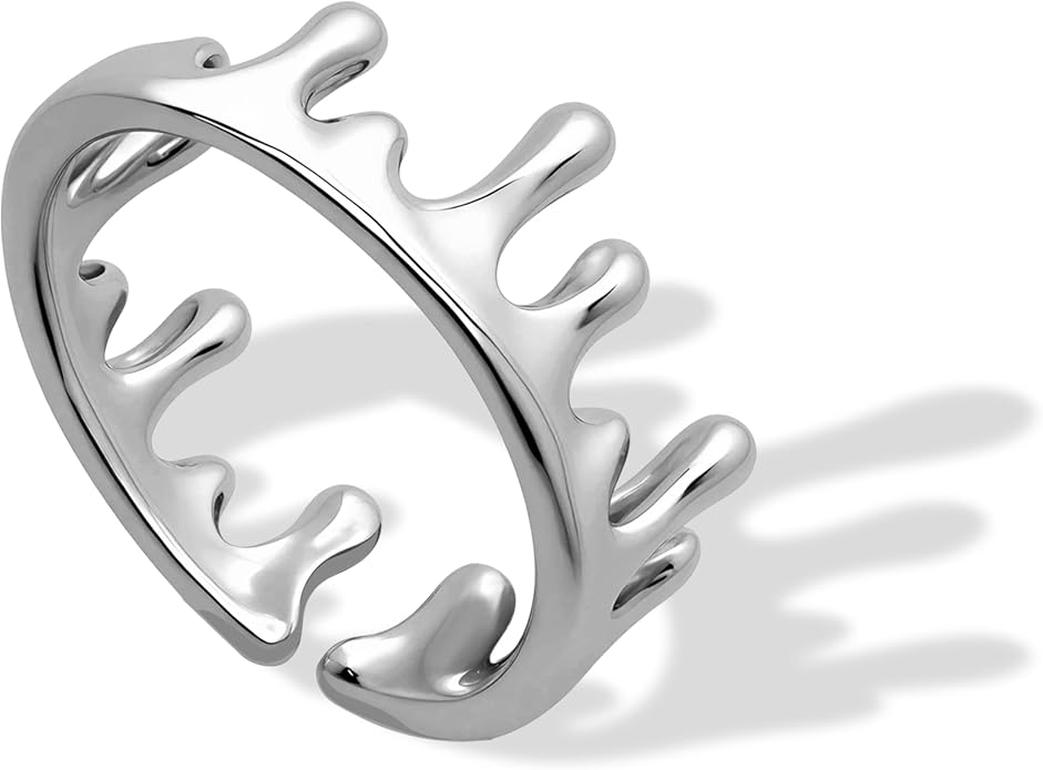 Gold&Silver Lava Adjustable Rings for Women, Crown Rings Dainty Cute Statement Stackable Jewelry Gift