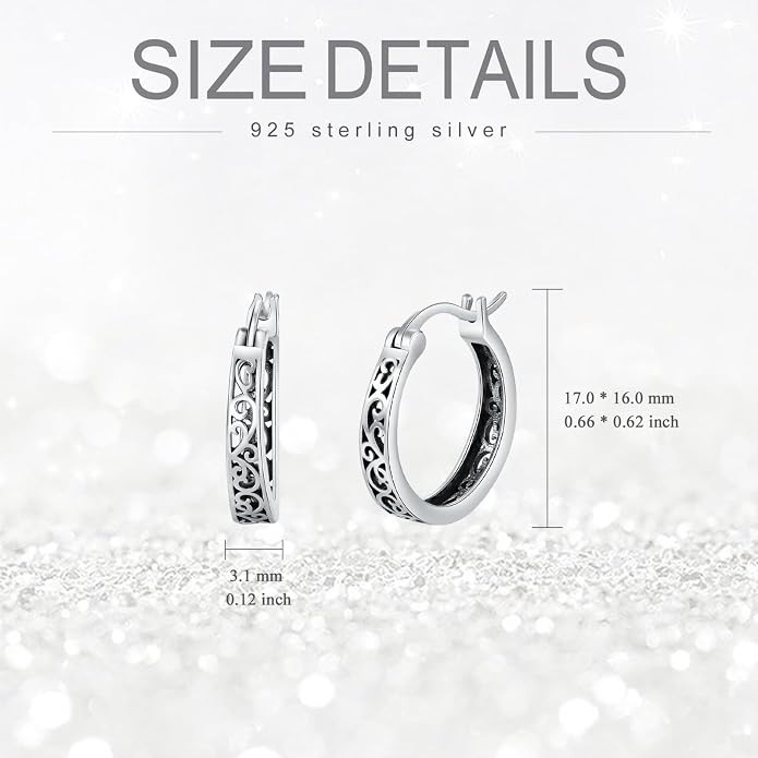 Sterling Silver Hoop Earrings Small Hoop Sun/Leaf/Triangle Huggie Earrings for Women Hypoallergenic