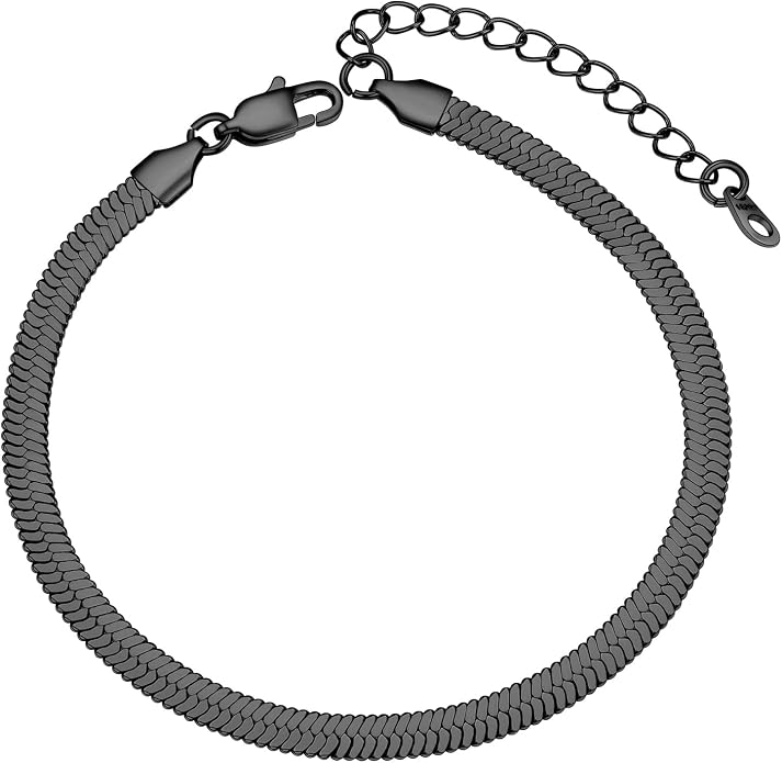 GoldChic Adjustbale Link Chain Anklet for Women Summer Jewelry, 316L Stainless Steel Figaro/Wheat/Twist Rope/Cuban Foot Bracelet-Waterproof, Resizable 9"-12" (Gift Box Included)