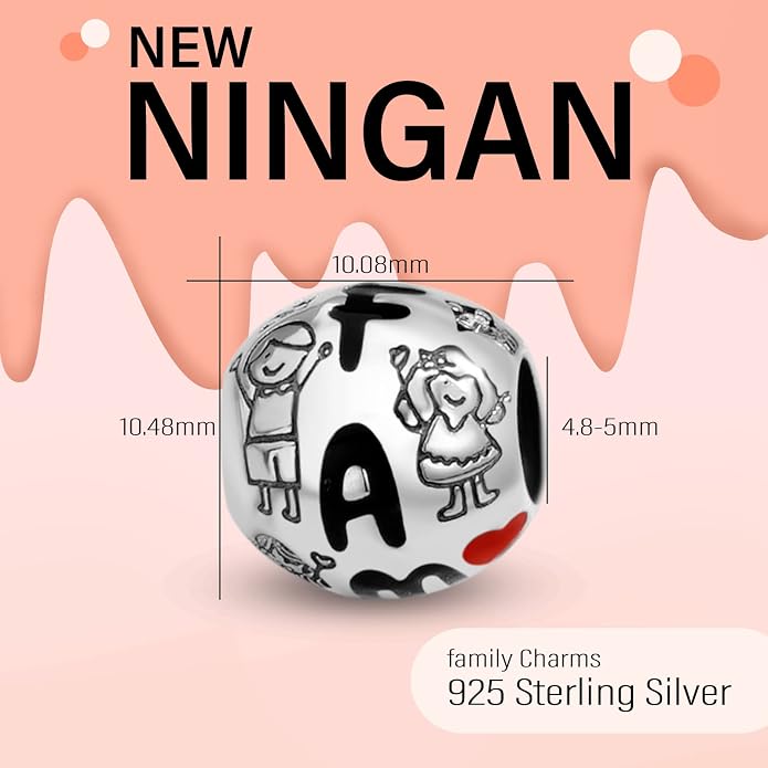 NINGAN 925 Sterling Silver Charm Golden Love Charm Buckle Safety Chain Travel Bead Firefly Dragonfly Pendant, Suitable for Women Bracelet and Necklace as Gift from Mom and Friends
