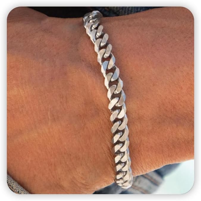Cross Bracelet for Men, Silver/Gold/Black Mens Cross Bracelets Stack Stainless Steel Cuban Link Chain Bracelet Set Non Tarnish Adjustable Chunky Mens Jewelry Gifts for Men Dad Him Father's Day