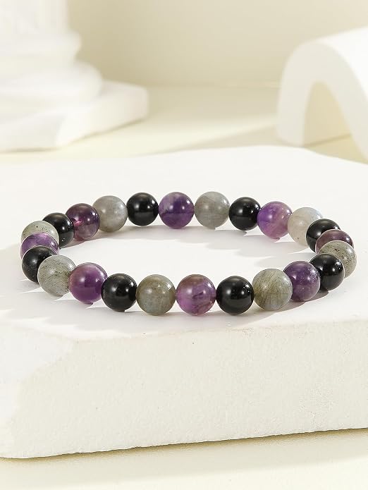 Crystal Vibe - Healing Crystal Bracelet for Women & Men | Natural Gemstone Bead Bracelet | Adjustable Handmade Energy Stone Bracelet | Bracelet for Meditation, Yoga & Daily Wear | Multiple Types